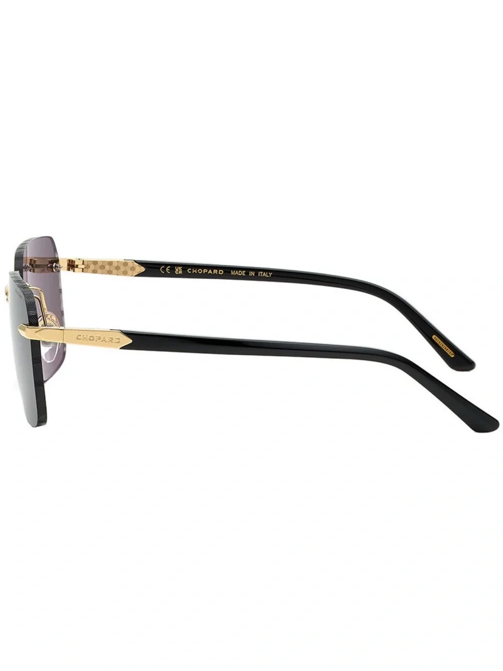 New Chopard SCHG62 300P Men’s Black Sunglasses with Gold Accents Authentic